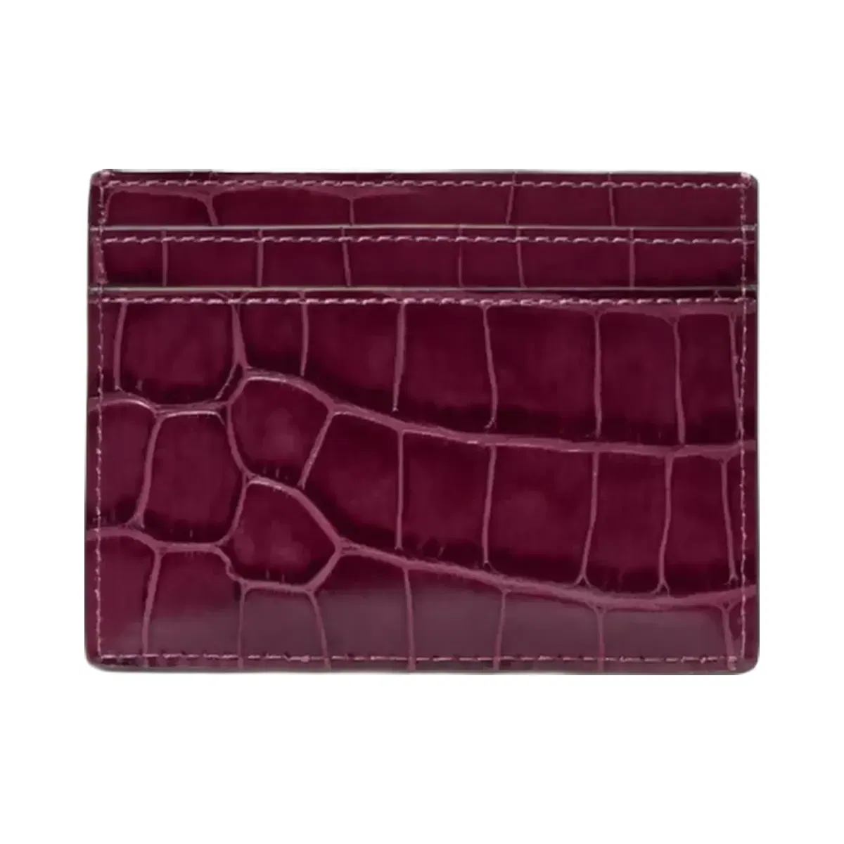 Kate Spade Croc Embossed Small Slim Card Holder Deep Cherry