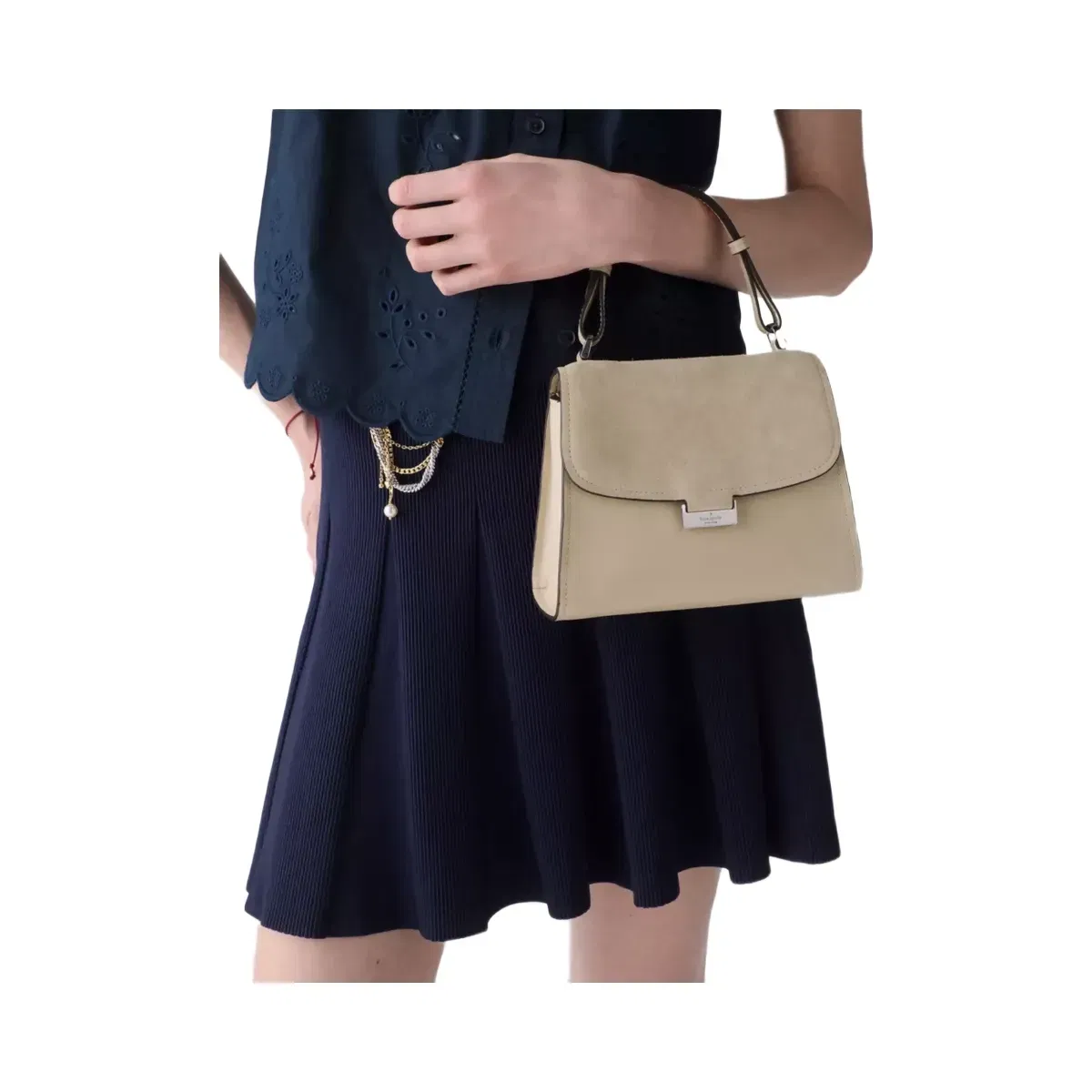 Kate Spade Riley Suede Small Top Handle Bag Light Sand