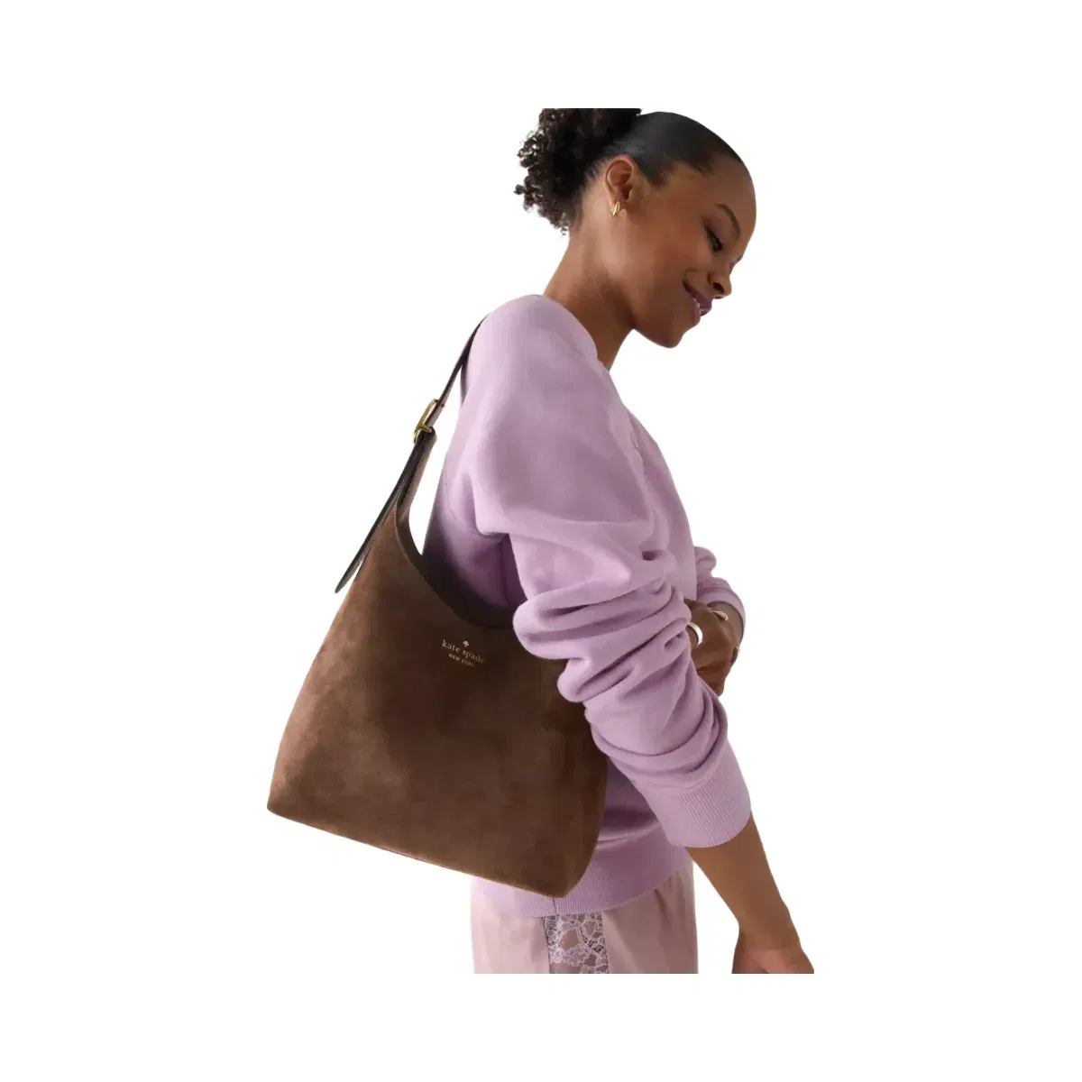 Kate Spade 454 Suede Small Shoulder Bag Hot Fudge