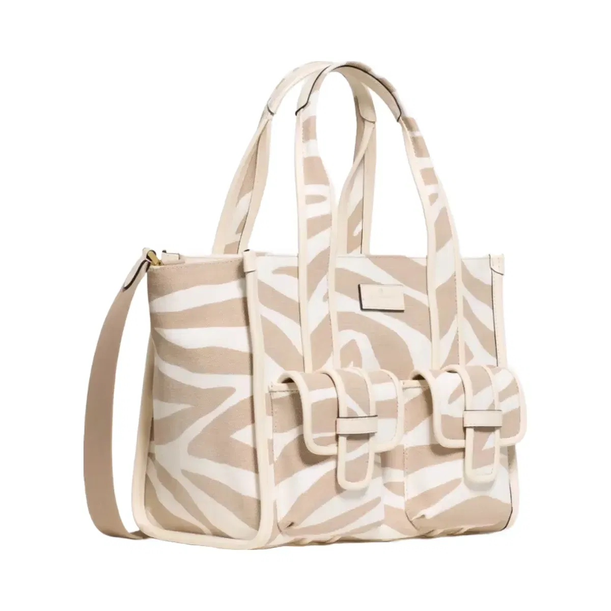 Kate Spade Kip Zebra Cargo Small Tote Bag Light Fawn Multi