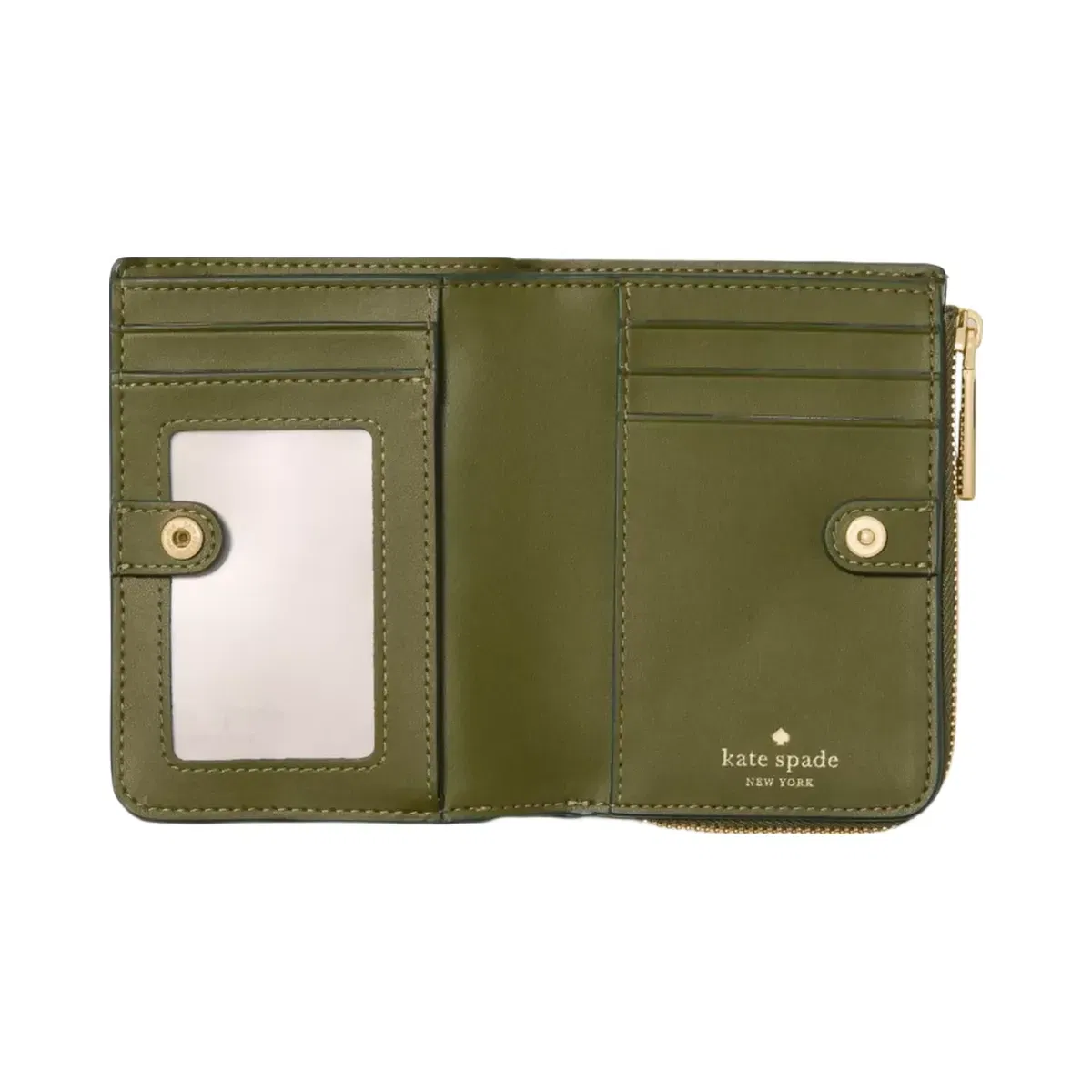 Kate Spade Croc Embossed Small L-zip Wallet Enchanted Green