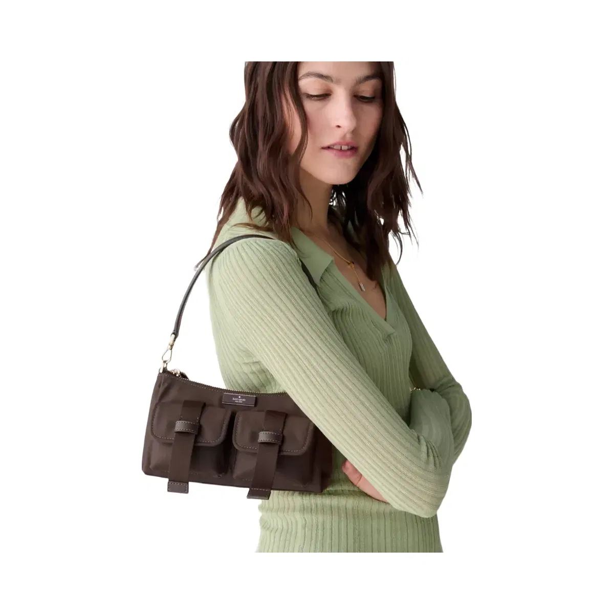 Kate Spade Carter Nylon Cargo Crossbody Bag Hot Fudge