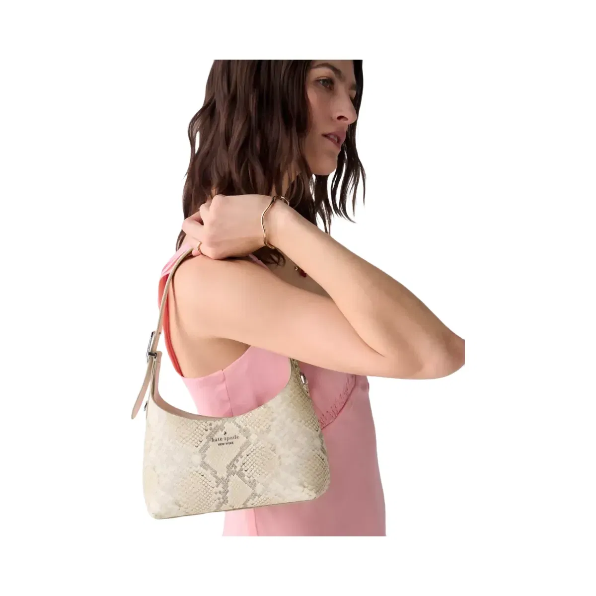 Kate Spade 454 Snake Embossed Mini Crossbody Bag Natural Multi