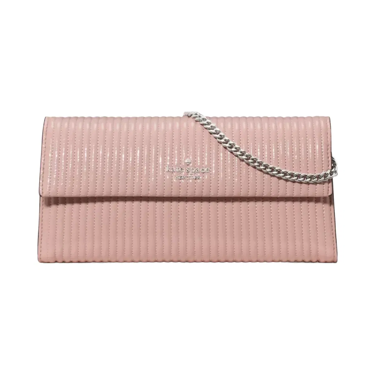 Kate Spade Scarlett Shiny Quilted Wallet On Chain Rose Smoke