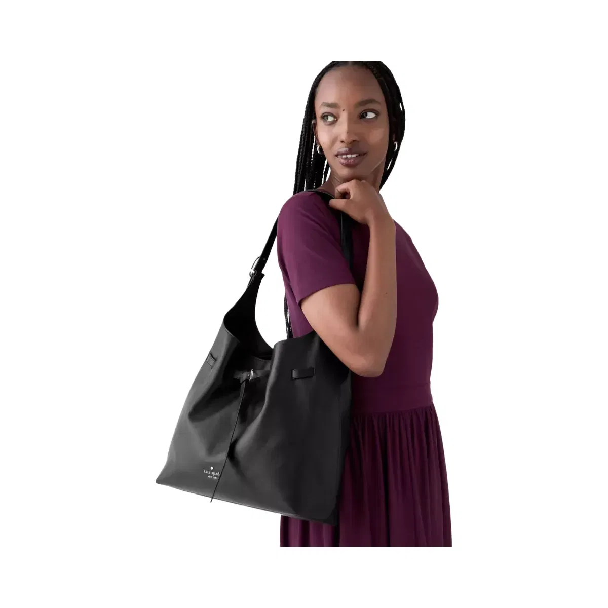 Kate Spade 454 Belted Large Shoulder Bag Black