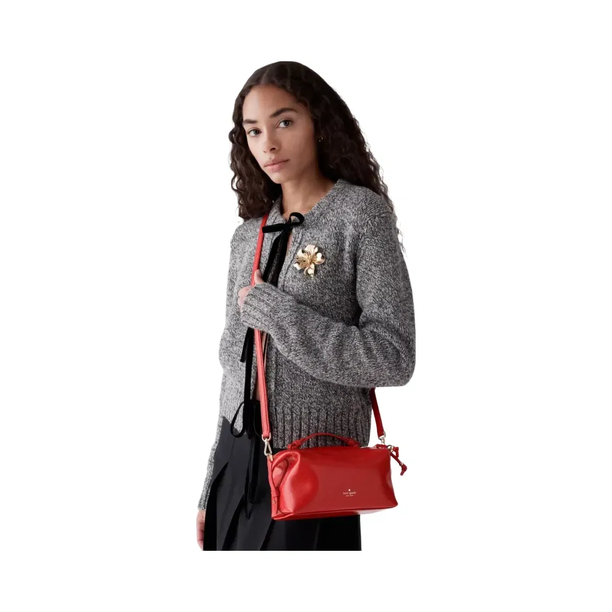 Kate Spade Billie Shiny Leather Crossbody Bag Ks Bright Red