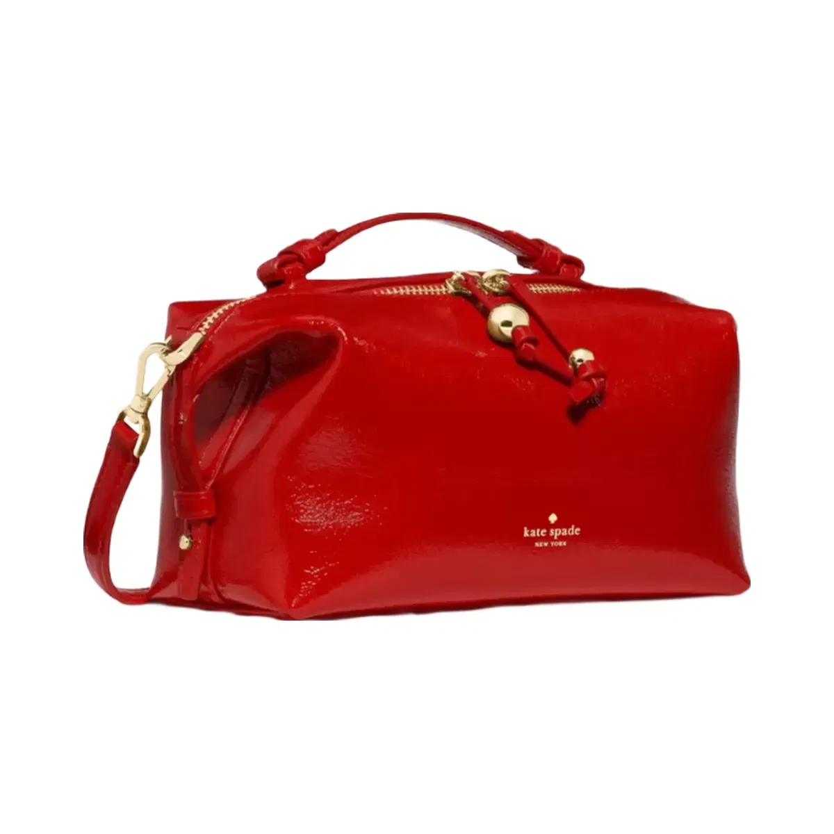 Kate Spade Billie Shiny Leather Crossbody Bag Ks Bright Red
