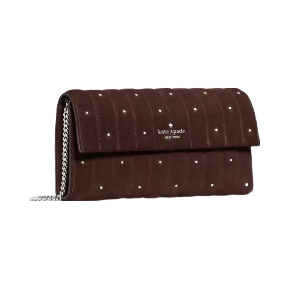Kate Spade Scarlett Quilted Suede Wallet On Chain