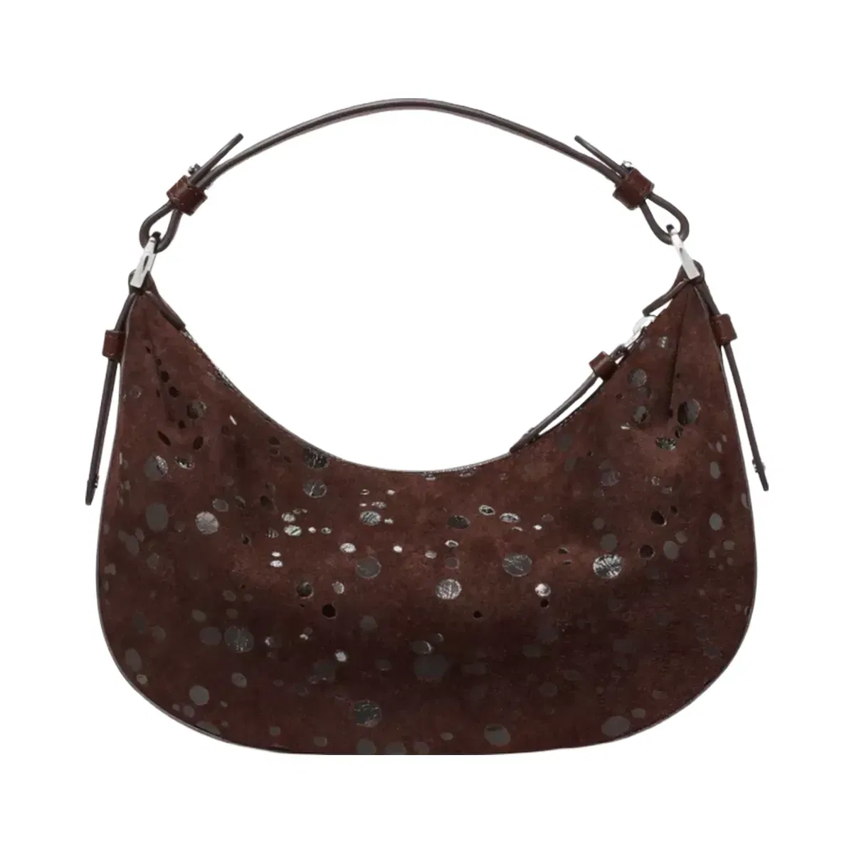 Kate Spade Selene Suede Dots Shoulder Bag Hot Fudge