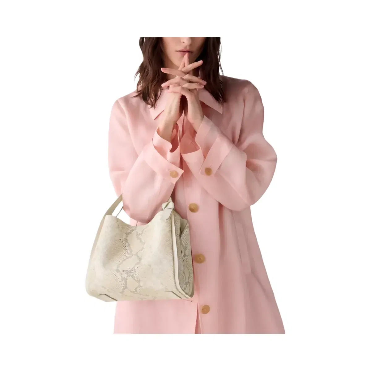 Kate Spade Knott Snake Embossed Carryall Bag Natural Multi