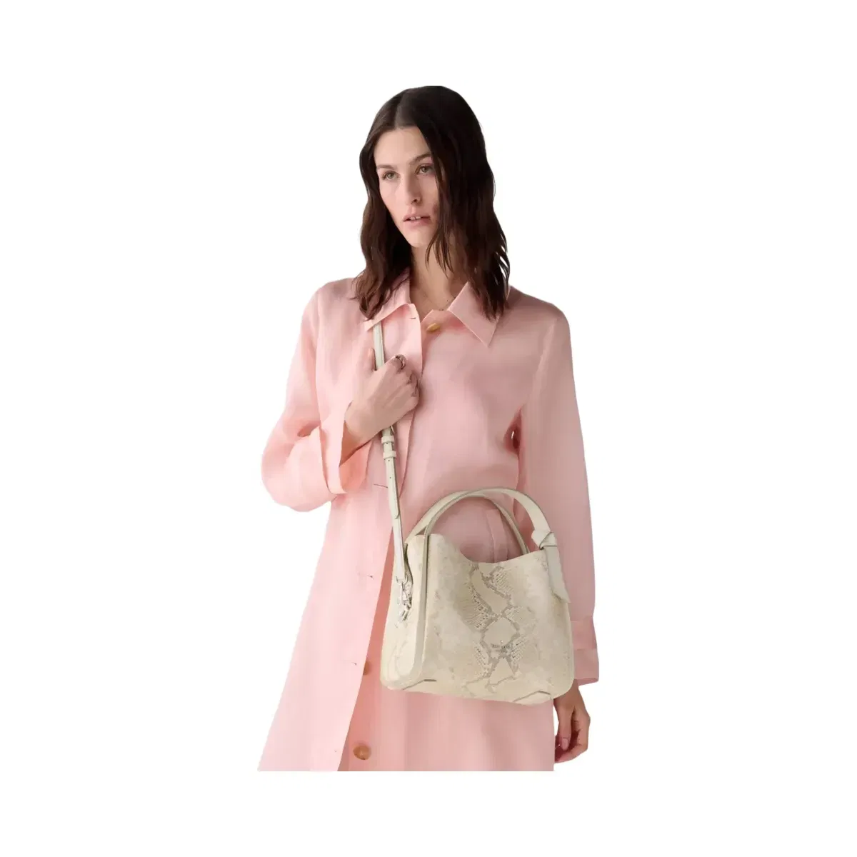 Kate Spade Knott Snake Embossed Carryall Bag Natural Multi