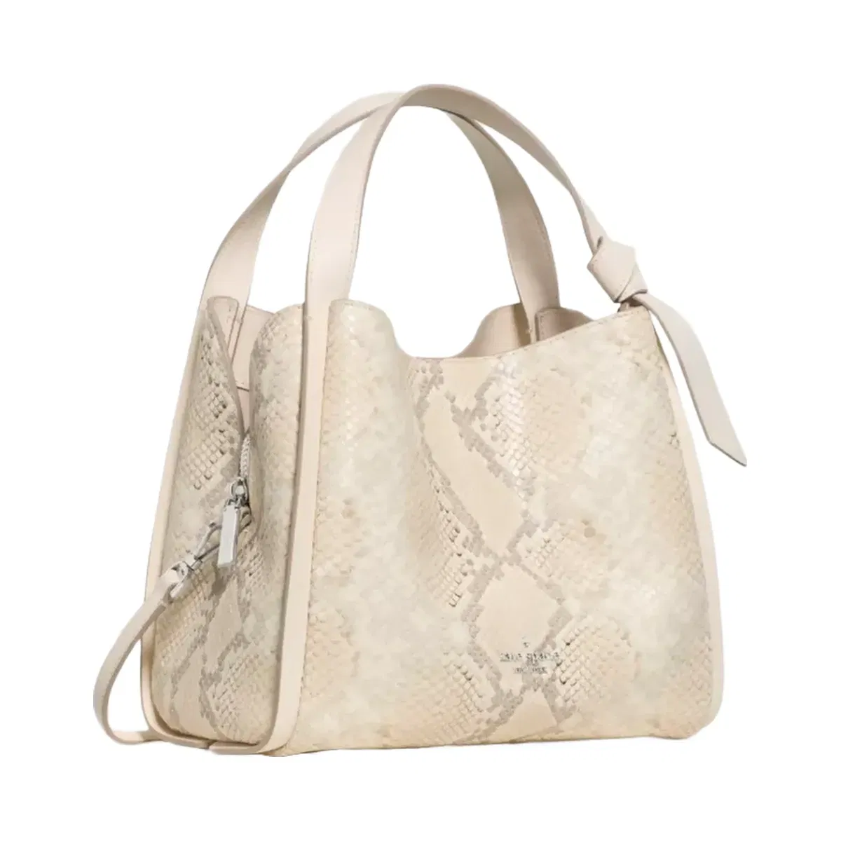 Kate Spade Knott Snake Embossed Carryall Bag Natural Multi