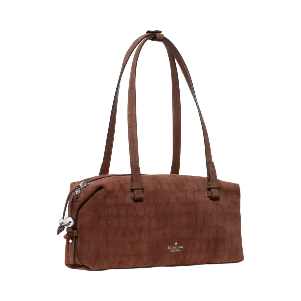 Kate Spade Billie Suede Croc Shoulder Bag Chocolate Truffle