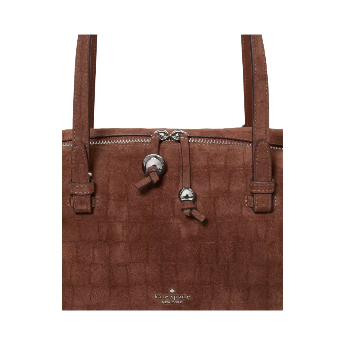 Kate Spade Billie Suede Croc Shoulder Bag Chocolate Truffle