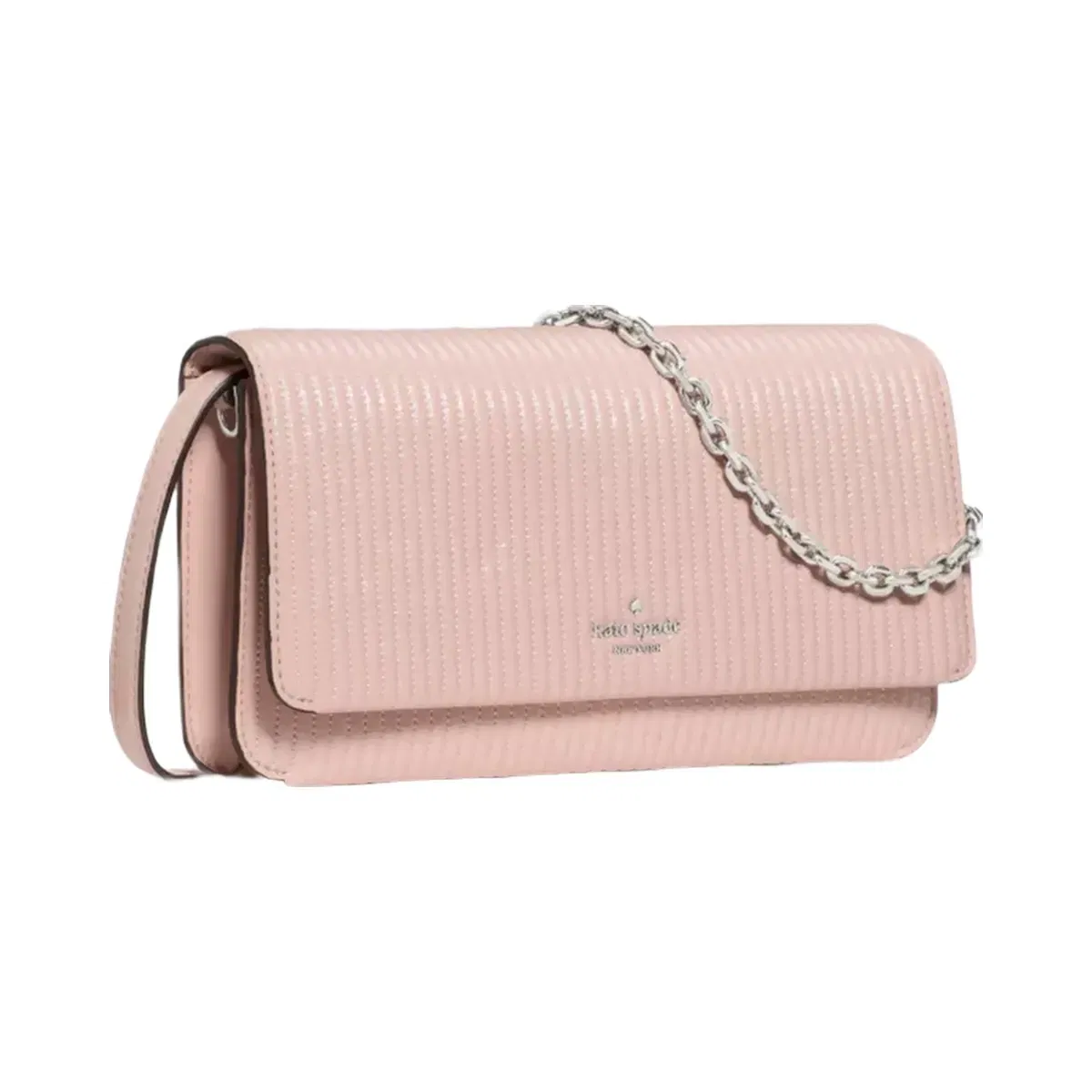 Kate Spade Ivy Shiny Quilted Crossbody Bag Rose Smoke