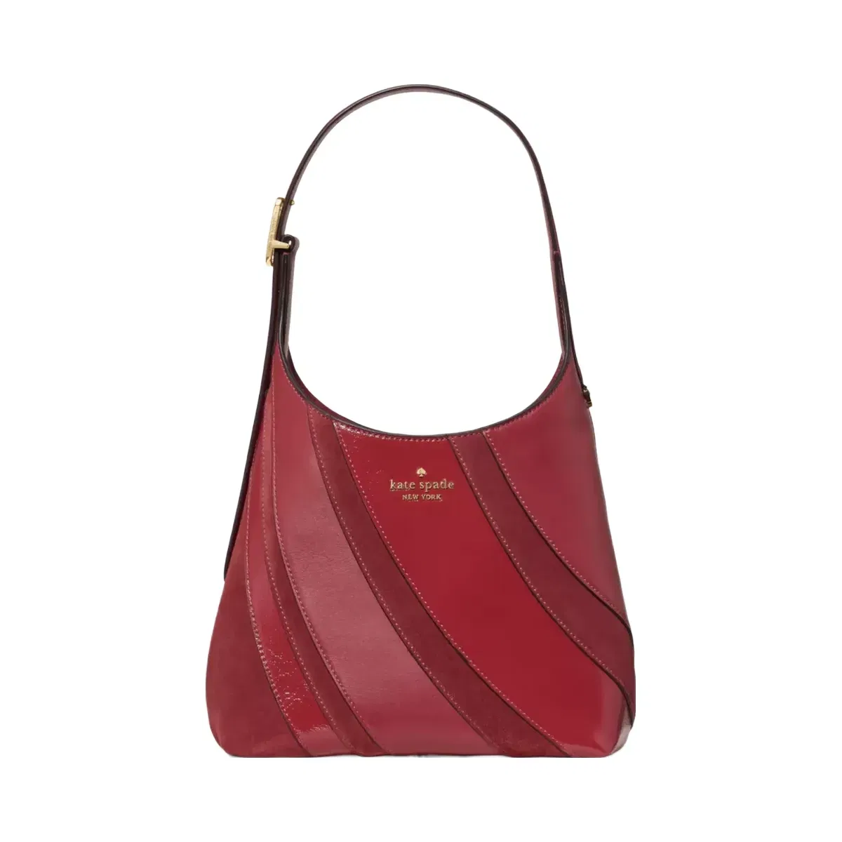 Kate Spade 454 Suede Mix Small Shoulder Bag Red Jasper