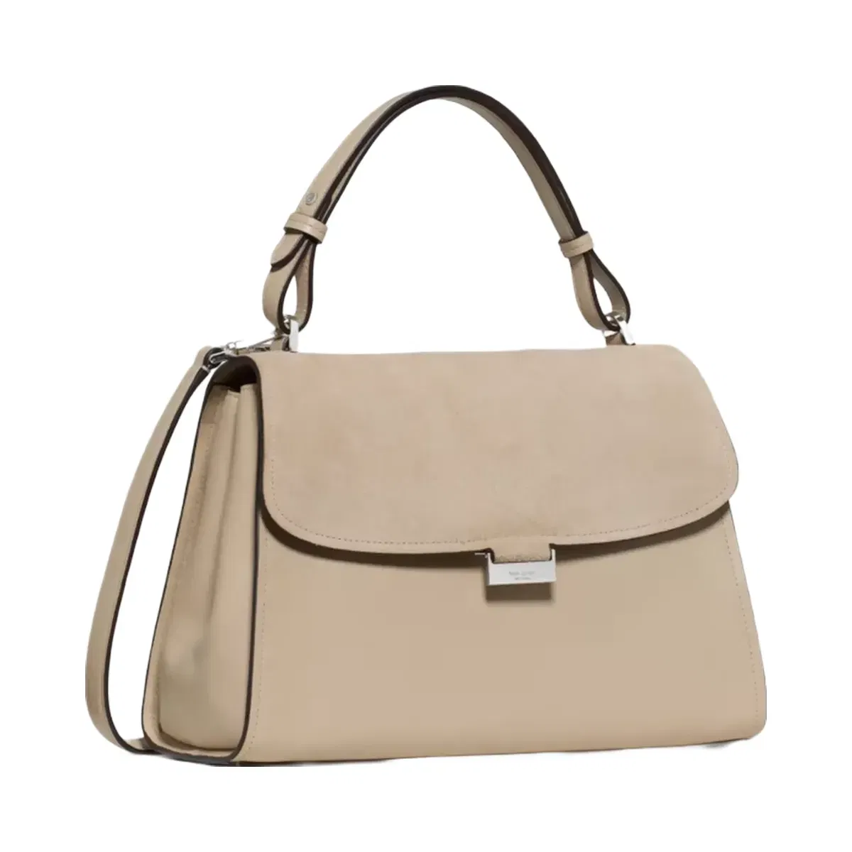 Kate Spade Riley Suede Top Handle Bag Light Sand