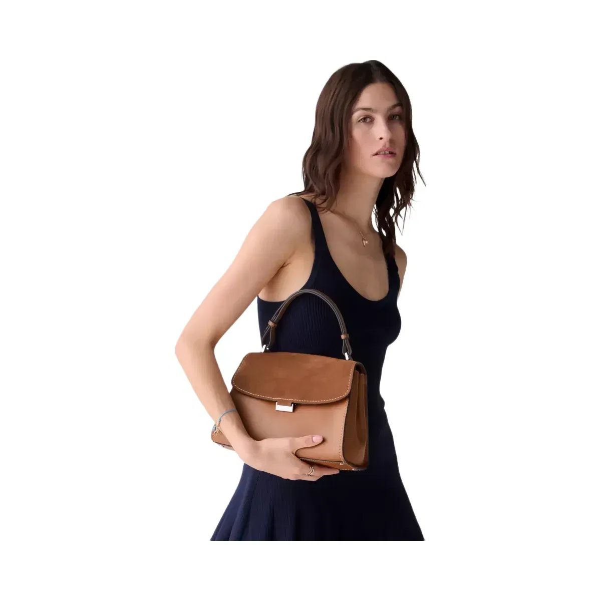 Kate Spade Riley Suede Top Handle Bag Warm Gingerbread