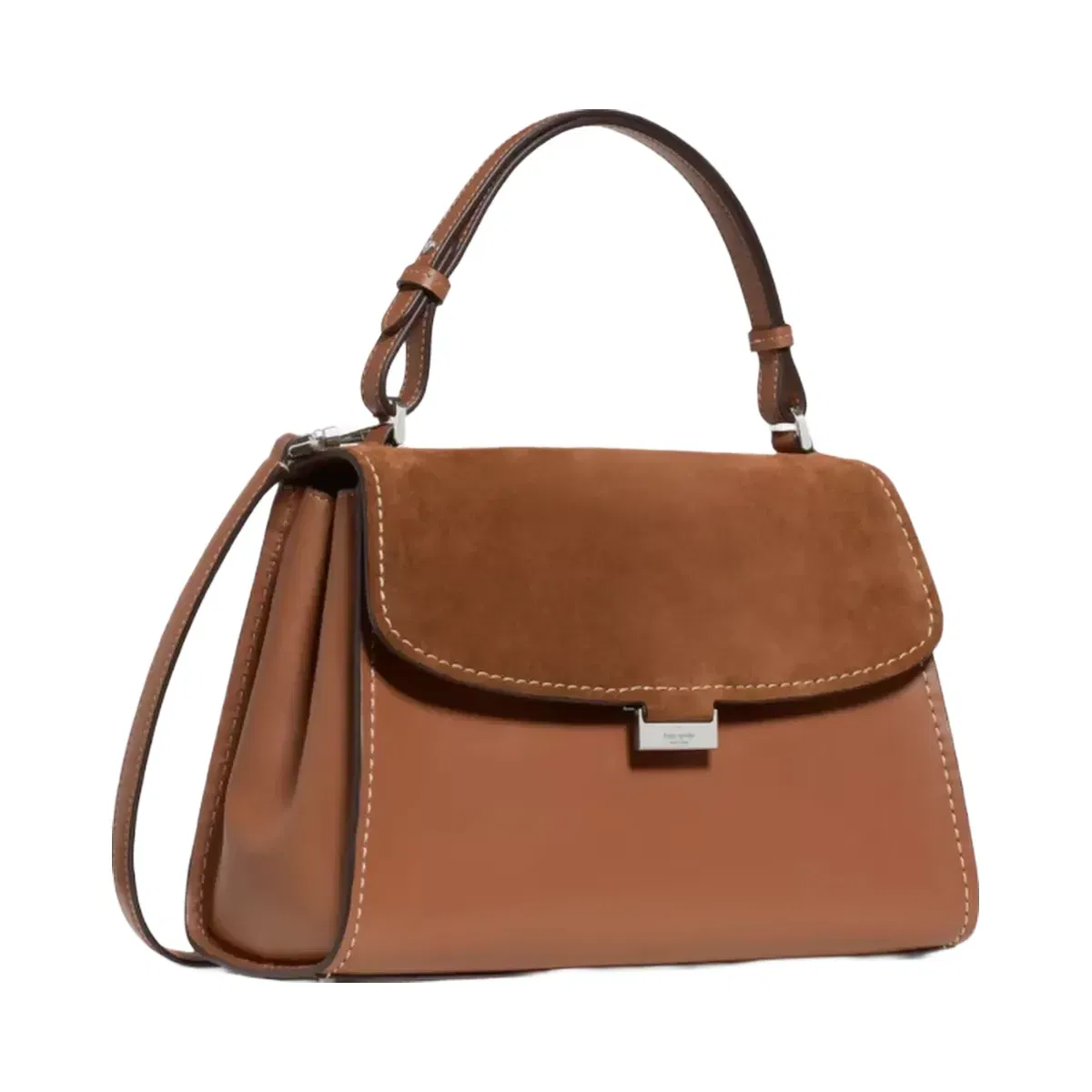 Kate Spade Riley Suede Top Handle Bag Warm Gingerbread