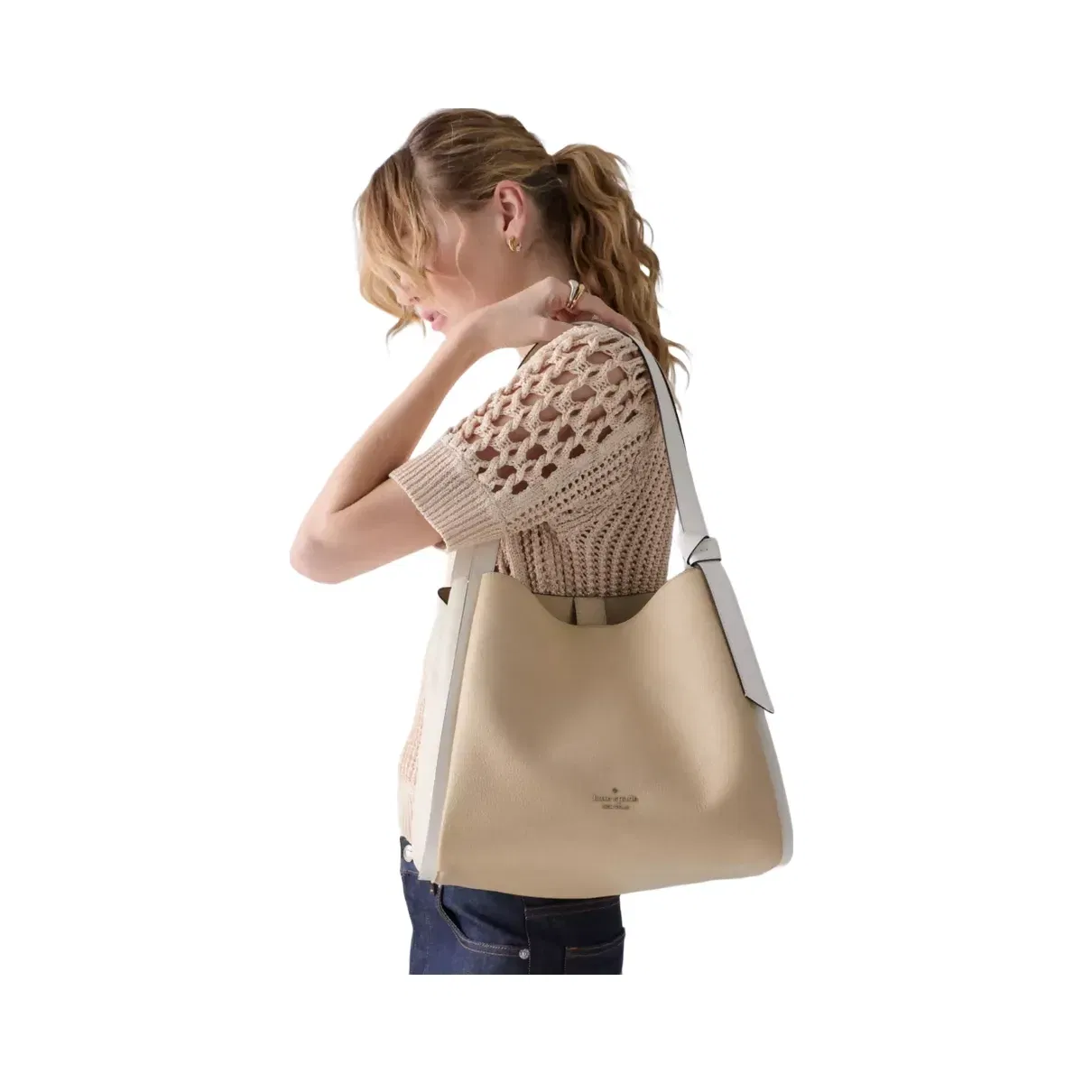 Kate Spade Knott Colorblock Large Carryall Light Cream Multi