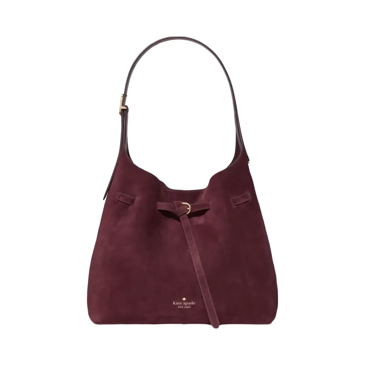 Kate Spade 454 Suede Belted Large Shoulder Bag Grenache