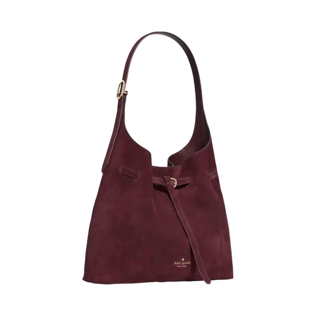 Kate Spade 454 Suede Belted Large Shoulder Bag Grenache