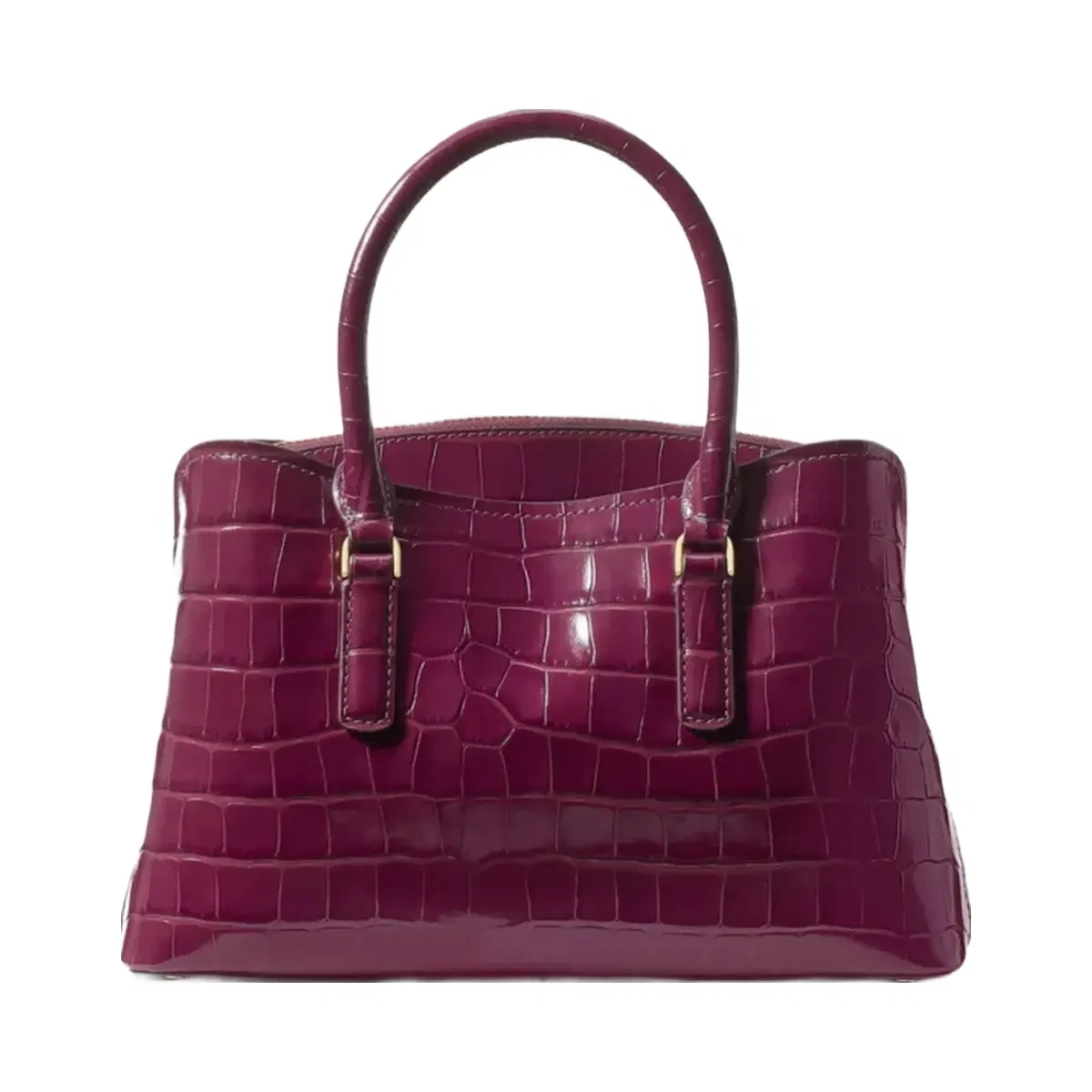 Kate Spade Thompson Street Croc Embossed Small Satchel Bag Deep Cherry