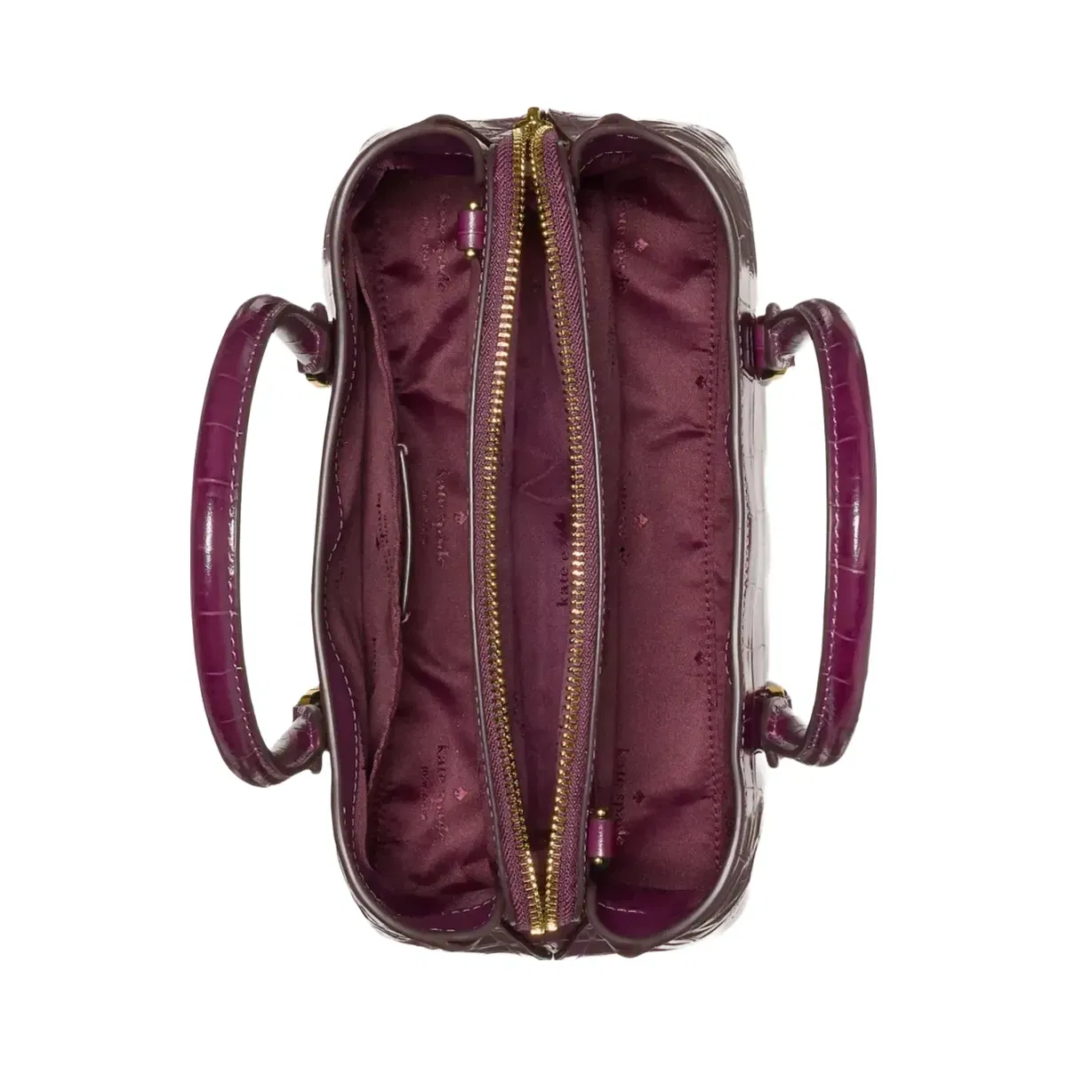 Kate Spade Thompson Street Croc Embossed Small Satchel Bag Deep Cherry