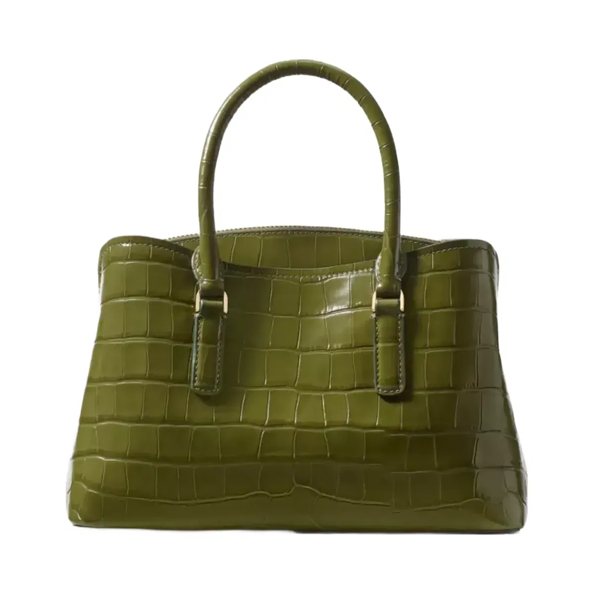 Kate Spade Thompson Street Croc Embossed Small Satchel Bag Enchanted Green