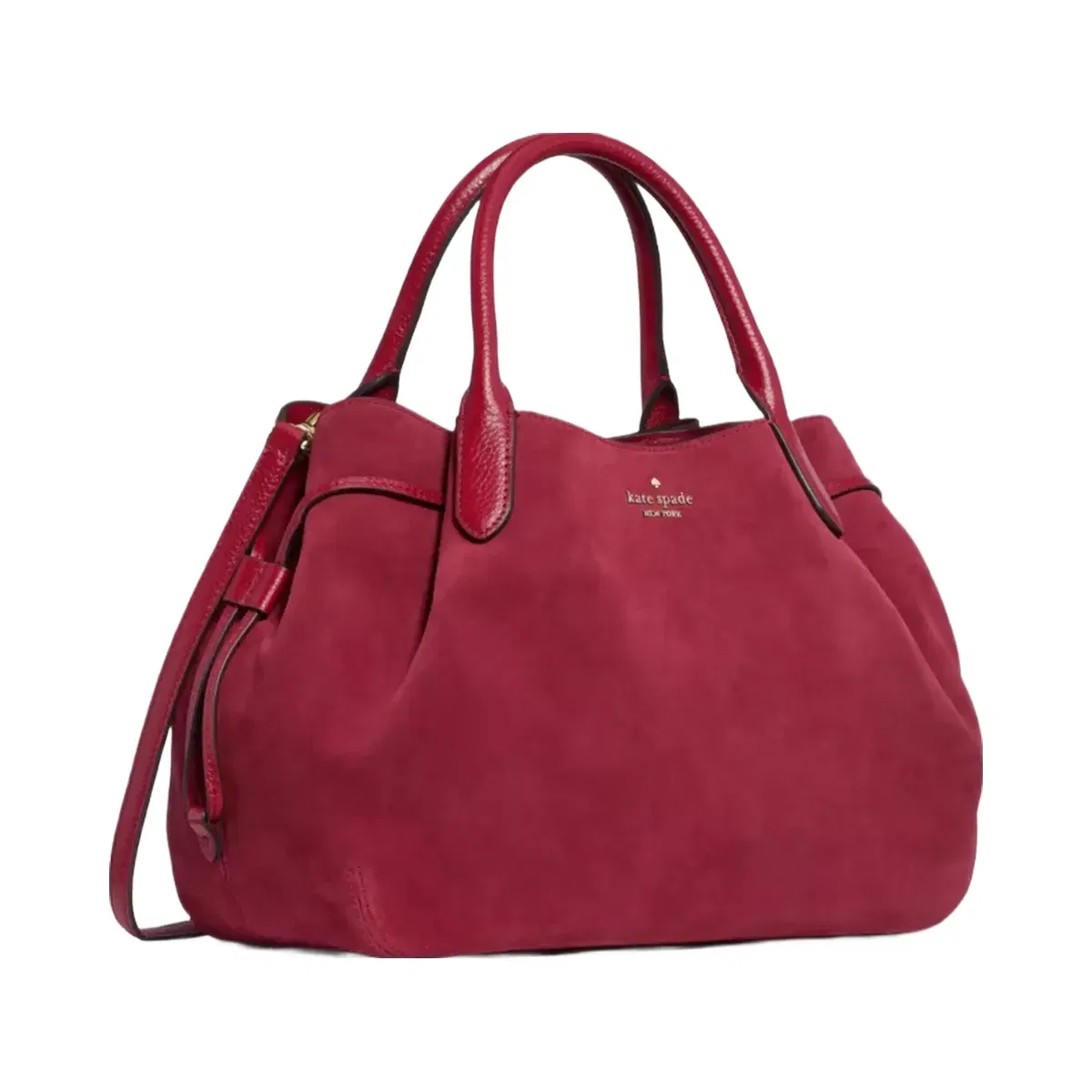 Kate Spade Dumpling Suede Large Satchel Bag Red Jam