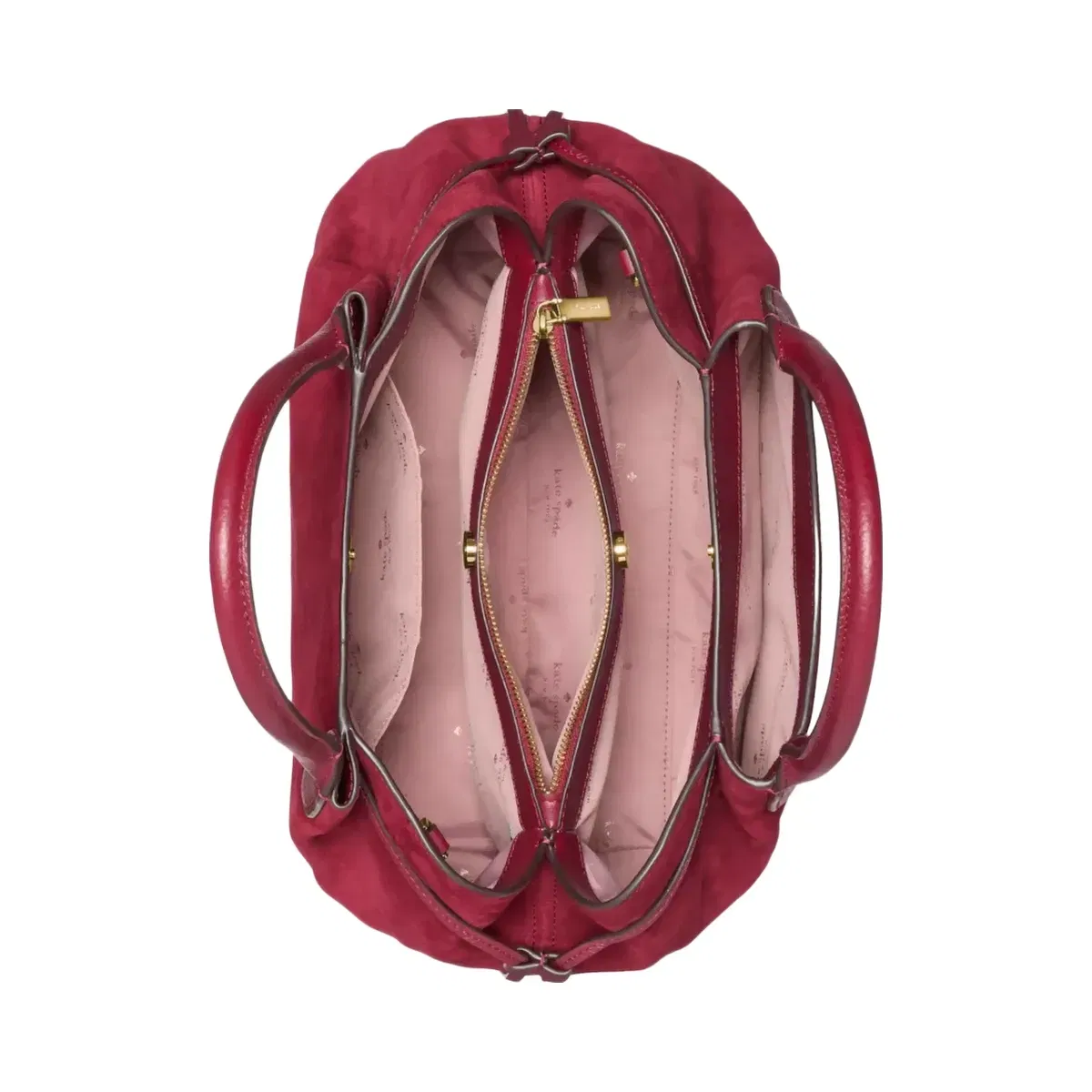 Kate Spade Dumpling Suede Large Satchel Bag Red Jam