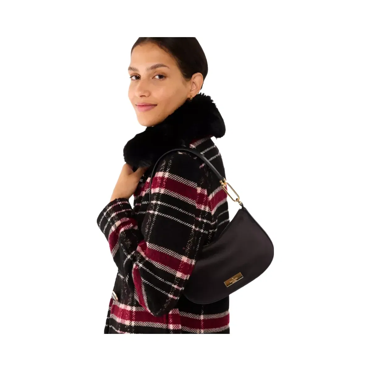 Kate Spade Nina Satin Shoulder Bag Black
