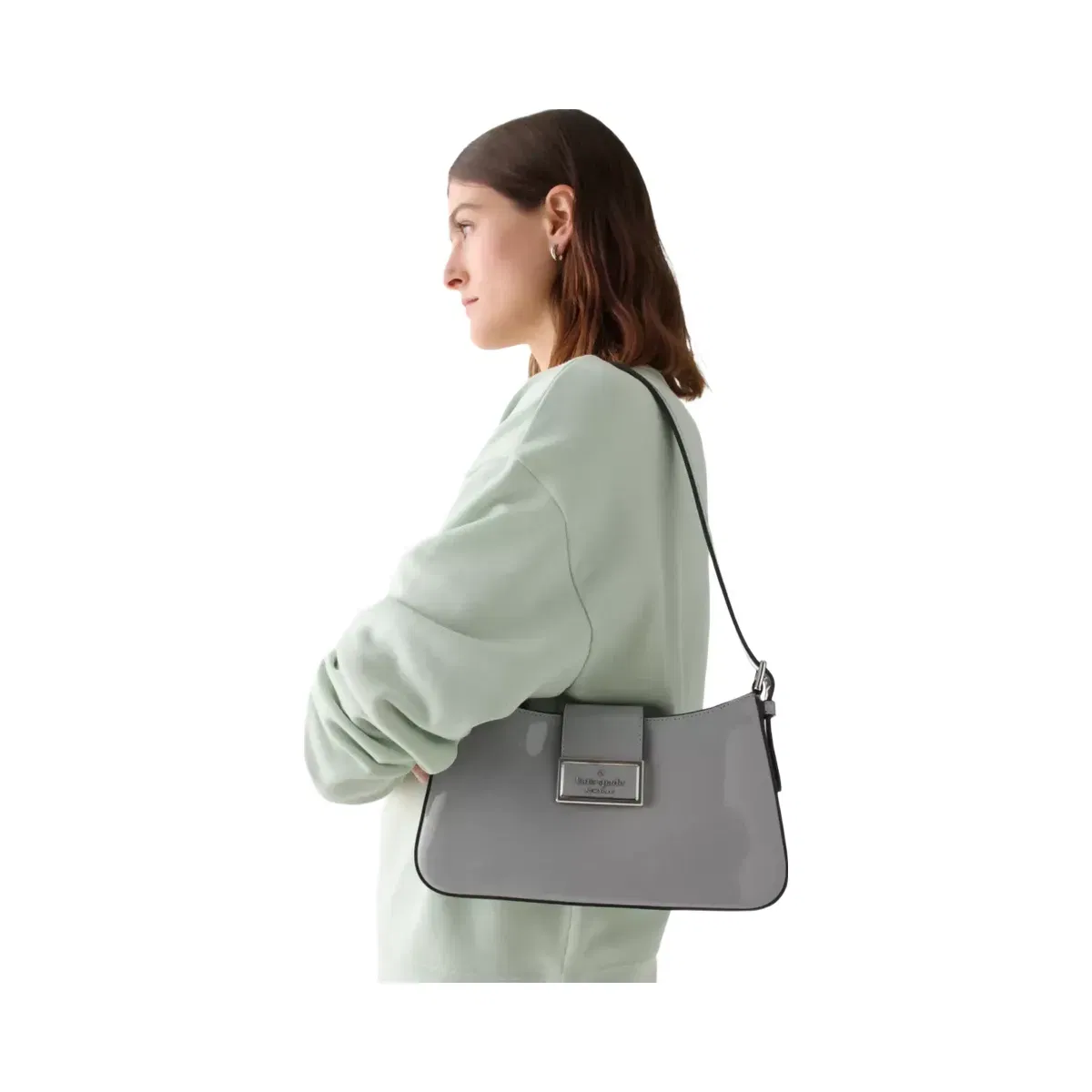 Kate Spade Reegan Patent Fabric Small Shoulder Bag Pavement