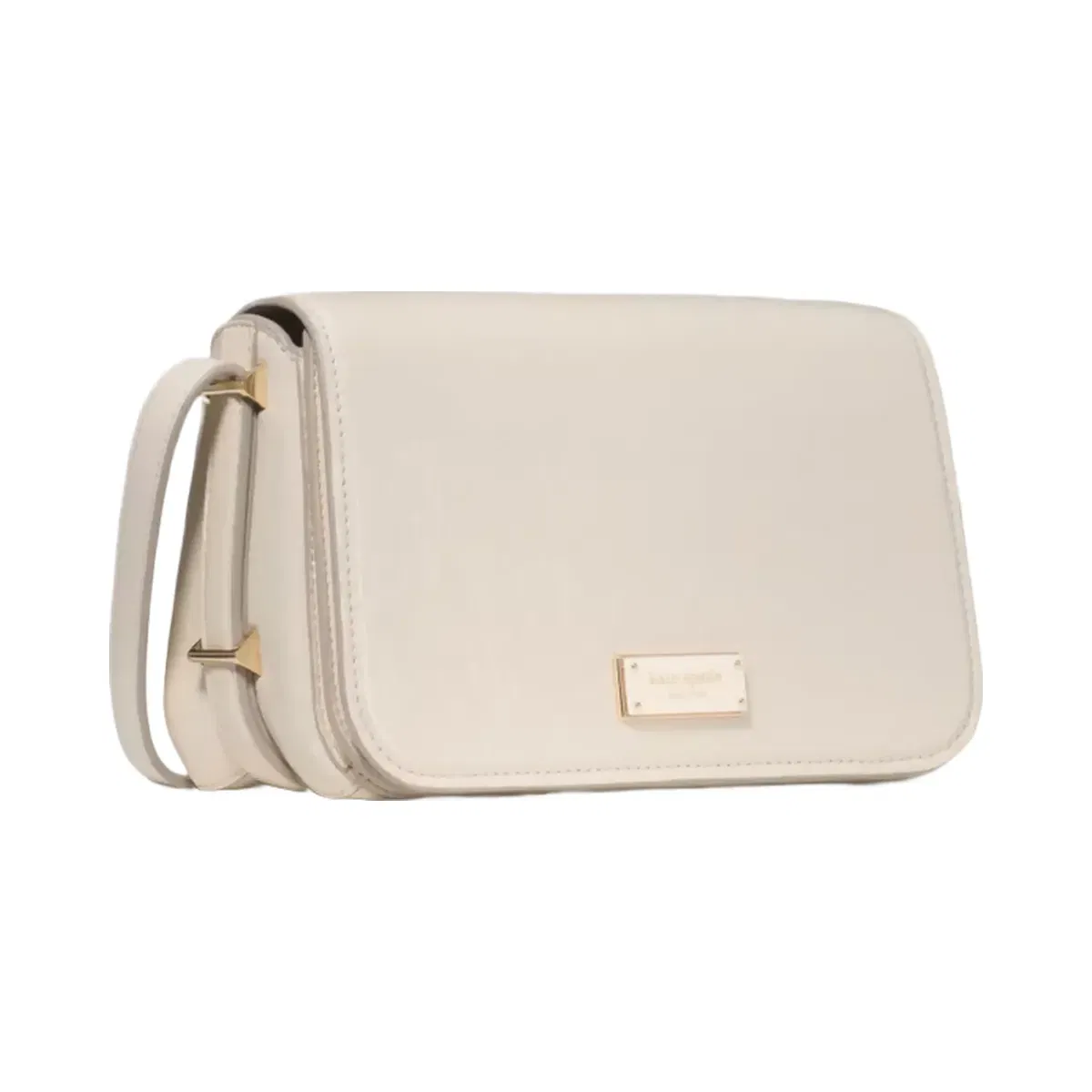 Kate Spade Liv Crinkle Patent Crossbody Bag Cashew Milk