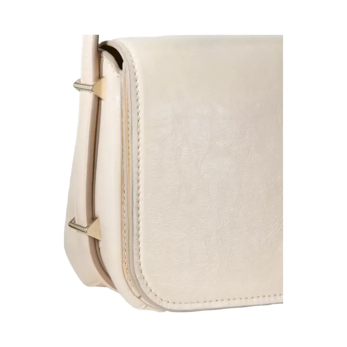 Kate Spade Liv Crinkle Patent Crossbody Bag Cashew Milk