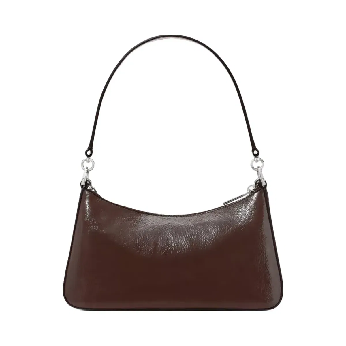 Kate Spade Margot Shiny Leather Shoulder Bag Hot Fudge