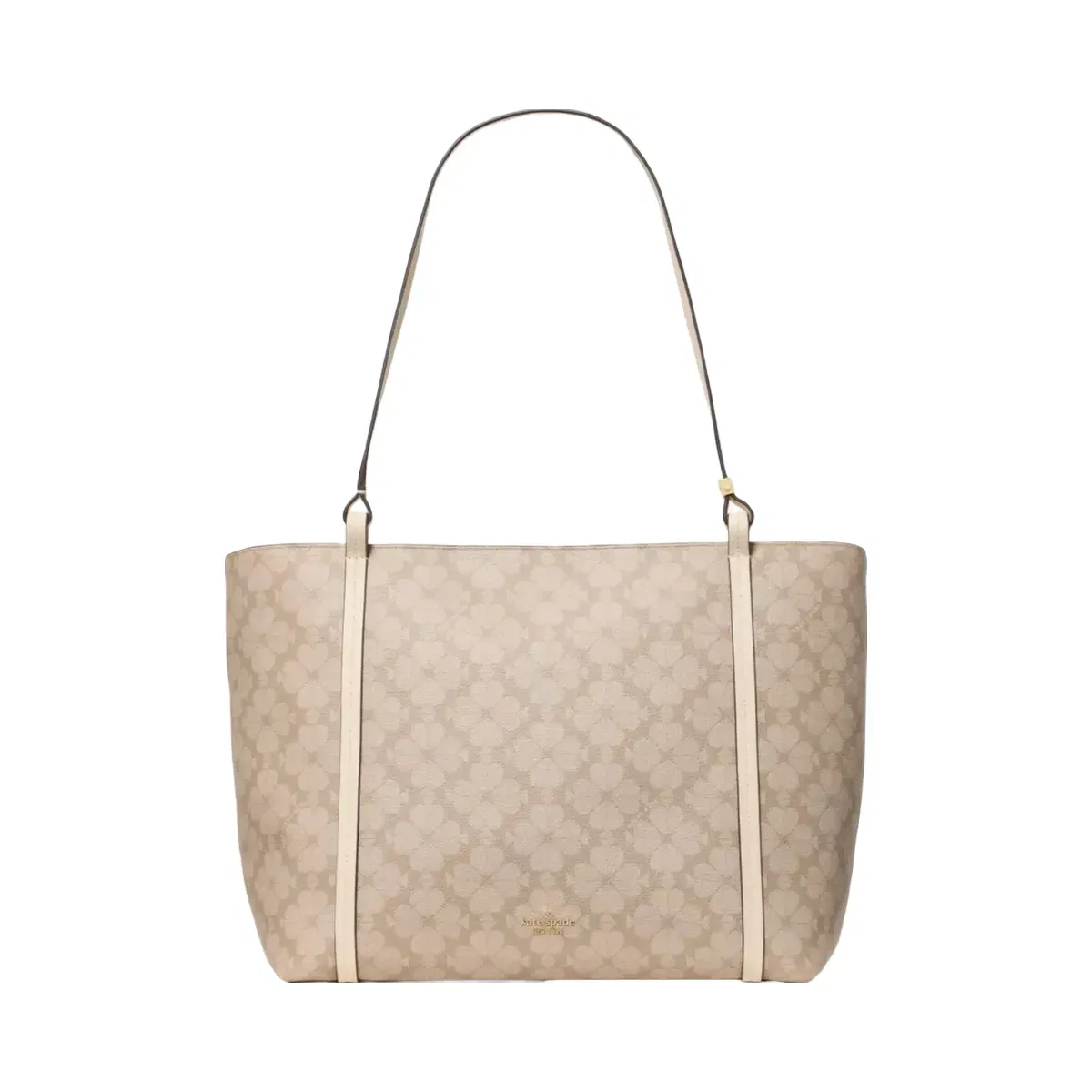 Kate Spade Marlowe Spade Flower Coated Canvas Tote Bag Dark Beige Moon Dust