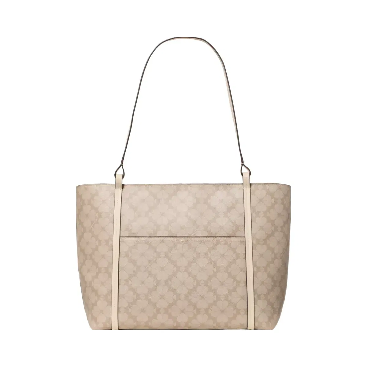 Kate Spade Marlowe Spade Flower Coated Canvas Tote Bag Dark Beige Moon Dust