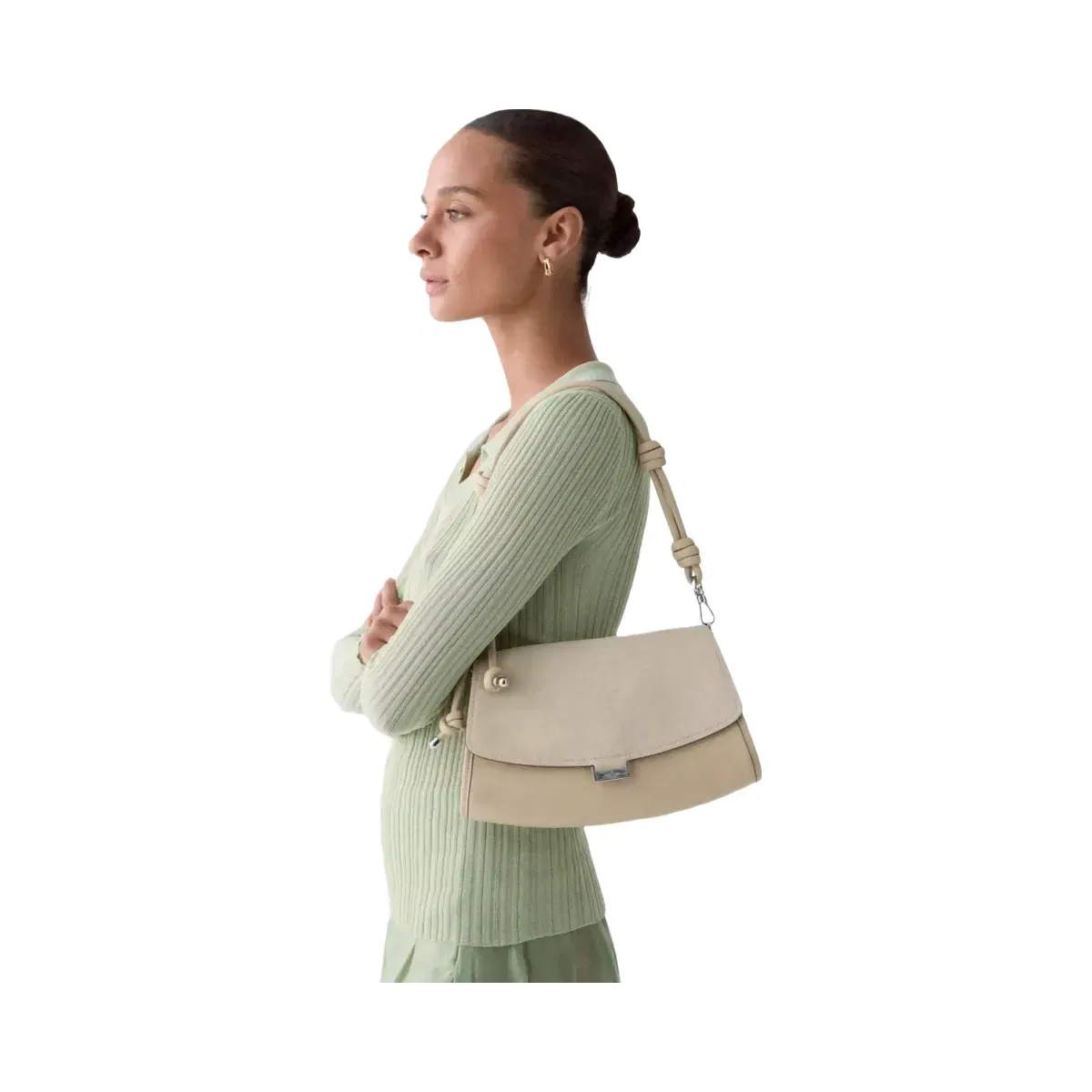 Kate Spade Ali Suede Shoulder Bag Light Sand