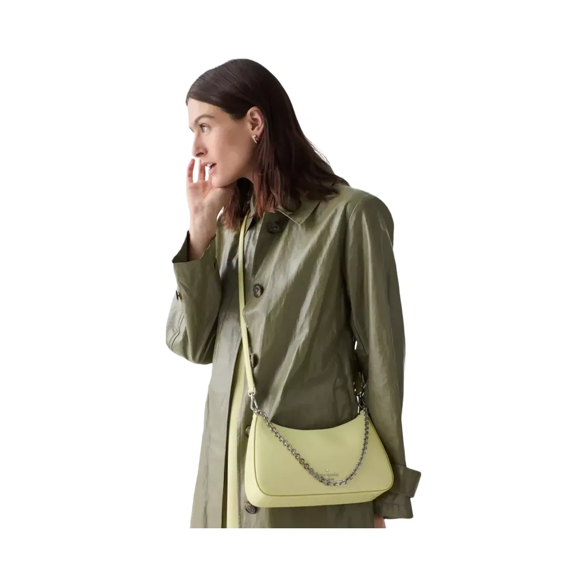 Kate Spade Margot Textured Leather Medium Convertible Crossbody Tennis Ball