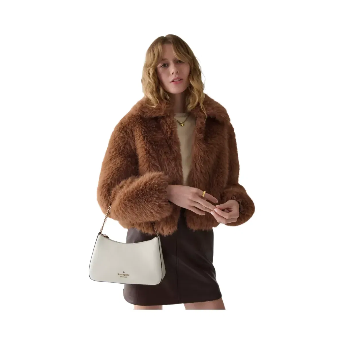 Kate Spade Margot Textured Leather Medium Convertible Crossbody Meringue