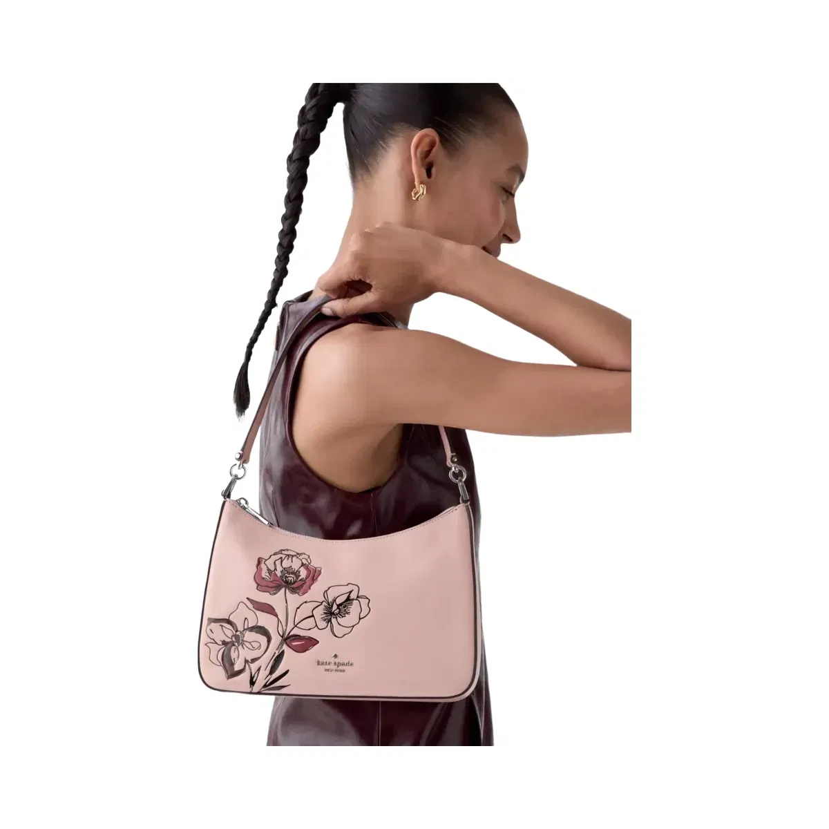 Kate Spade Margot Floral Medium Shoulder Bag Rose Smoke Multi