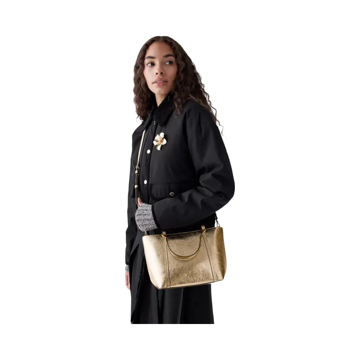 Kate Spade Marlowe Metallic Small Tote Bag Gold