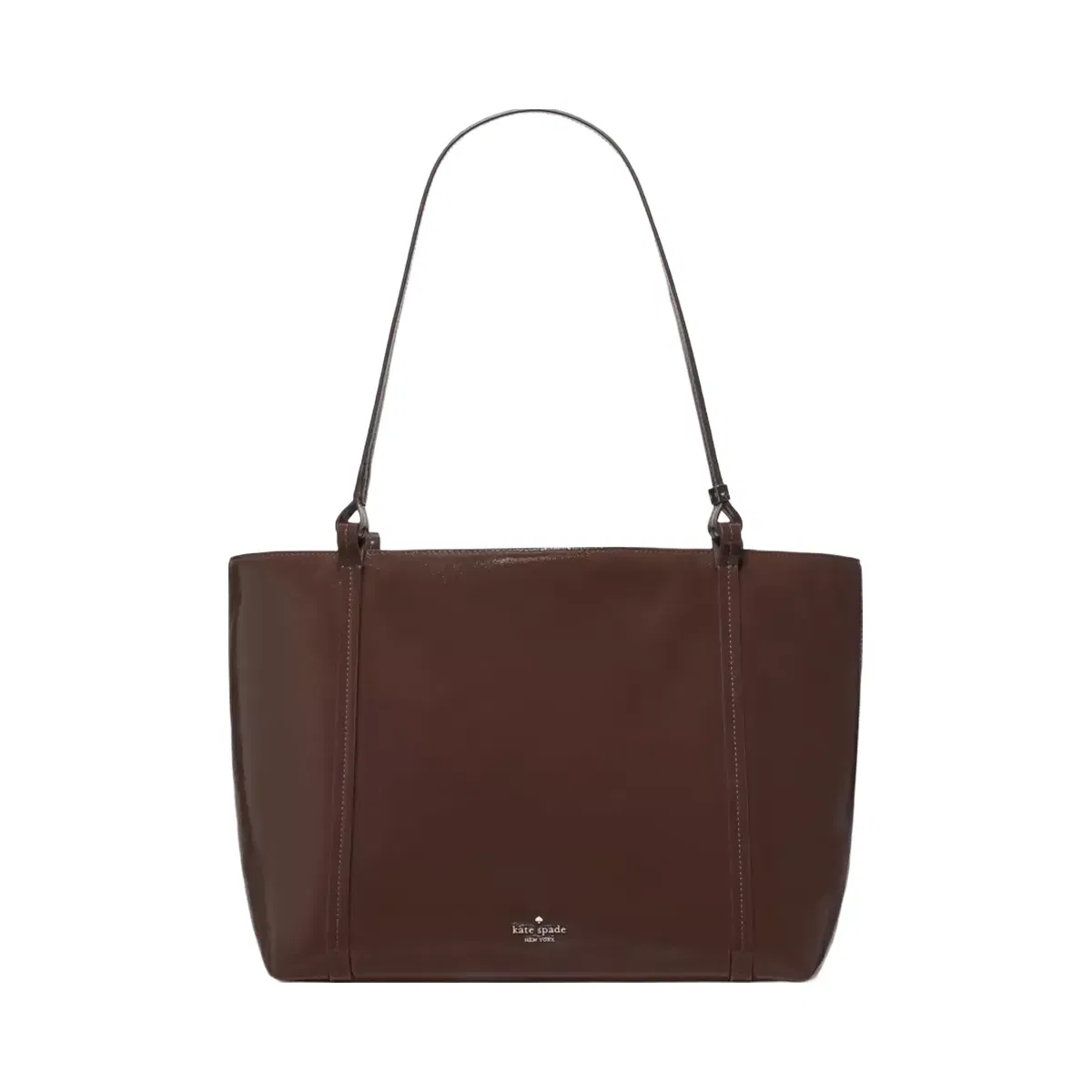 Kate Spade Marlowe Shiny Leather Tote Bag Hot Fudge