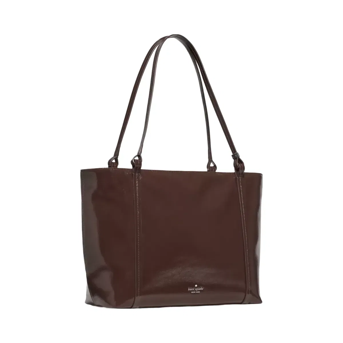 Kate Spade Marlowe Shiny Leather Tote Bag Hot Fudge