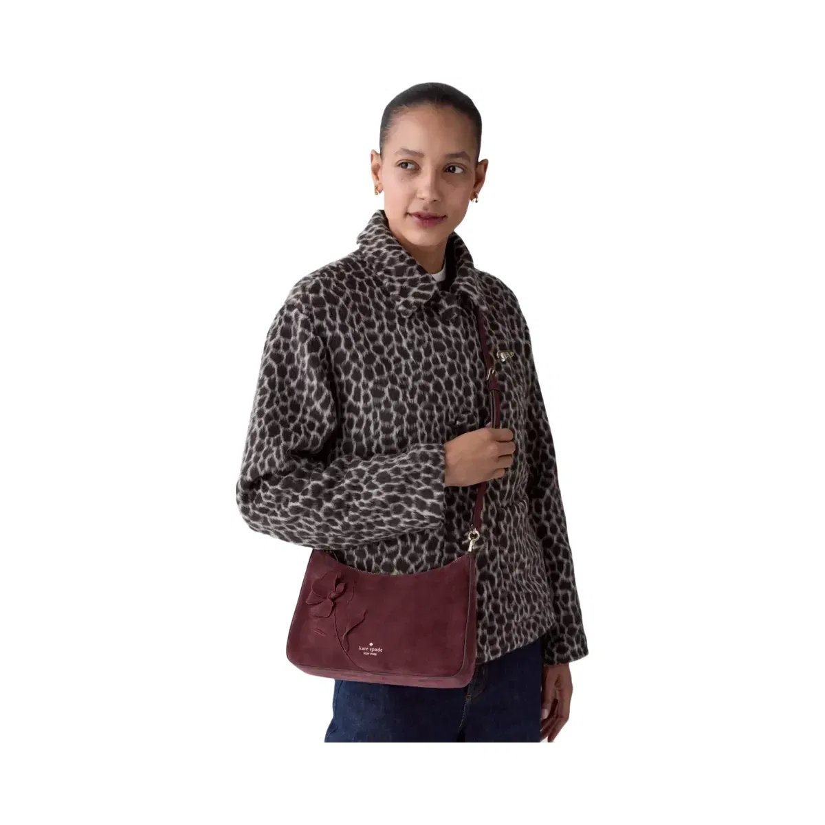 Kate Spade Margot Floral Medium Shoulder Bag Grenache