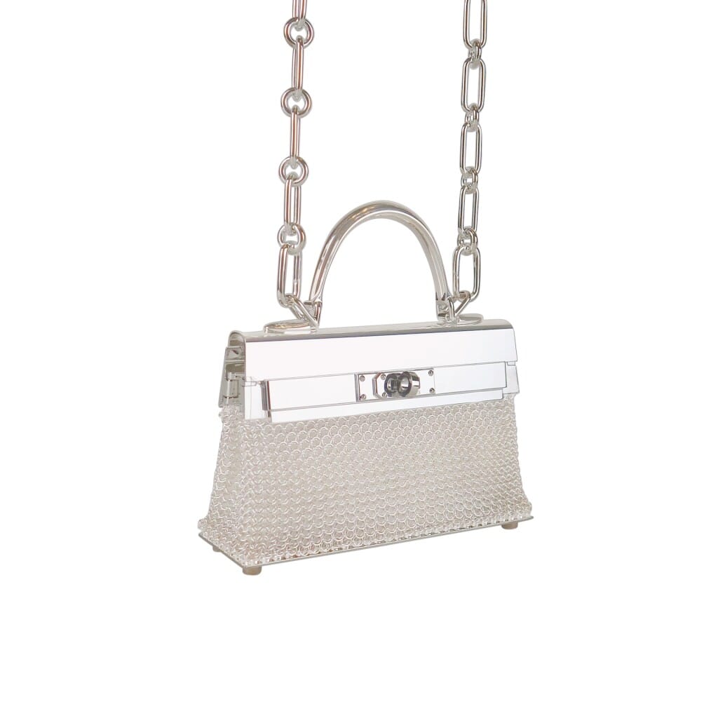 Limited Edition Sterling Silver Kellymorphose Sac Bijou Kelly Argent, 2025