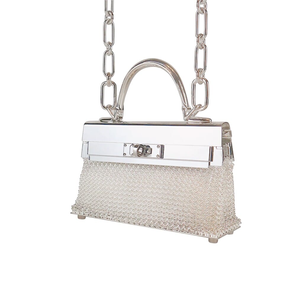Limited Edition Sterling Silver Kellymorphose Sac Bijou Kelly Argent, 2025