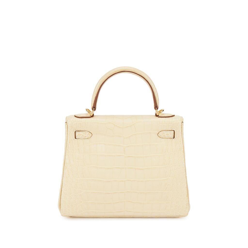 Vanille Matte Alligator Kelly 25 Retournè Gold Hardware, 2024