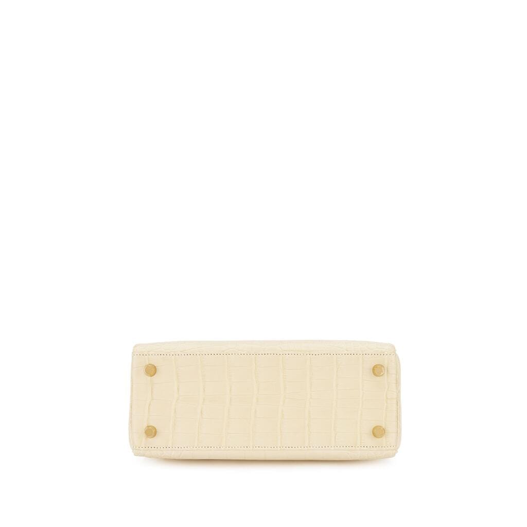 Vanille Matte Alligator Kelly 25 Retournè Gold Hardware, 2024
